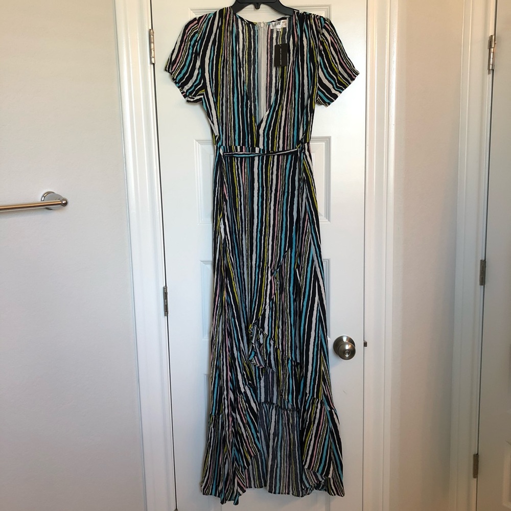 Xix Palms striped maxi wrap dress size (3) small